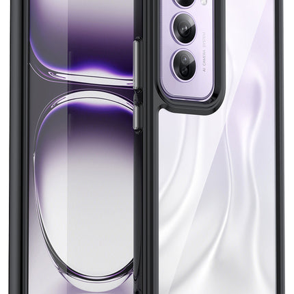Mobizang Unicorn Acrylic Clear Back Cover For Oppo Reno 12 Pro (5G) | Slim Shockproof [Military Grade Protection] Hybrid Bumper Case (Black Sides)
