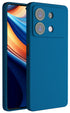 Mobizang Matte Protective Lens Flexible Back Cover for Poco X6 Neo (5G) | Slim Silicone with Soft Lining Shockproof Full Body Bumper Case (Blue)