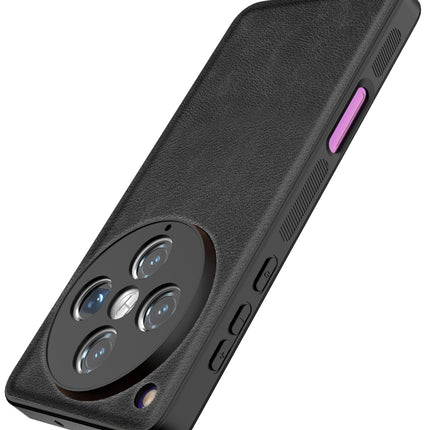 Mobizang Tux Leather Back Cover for Oppo Find X8 Pro | Slim Shockproof Camera Protection Bumper Case (Black)