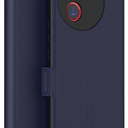 Mobizang Noble Slim Magnetic Leather Flip Case Cover for Vivo V30E (5G) | Card Holder Stand Flip Wallet Case (Blue)