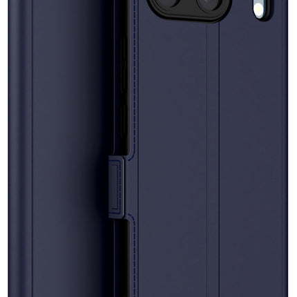 Mobizang Noble Slim Magnetic Leather Flip Case Cover for OnePlus Nord 4 | Card Holder Stand Flip Wallet Case (Blue)