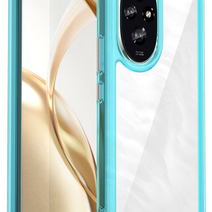 Mobizang Unicorn Acrylic Clear Back Cover For Honor 200 (5G) | Slim Shockproof [Military Grade Protection] Hybrid Bumper Case (Blue Sides)