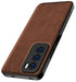 Mobizang Tux Leather Back Cover for Oppo Reno 12 Pro (5G) | Slim Shockproof Camera Protection Bumper Case (Brown)