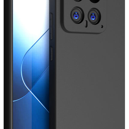 Mobizang Matte Protective Lens Flexible Back Cover for Xiaomi 14 (5G) | Slim Silicone with Soft Lining Shockproof Full Body Bumper Case (Black)