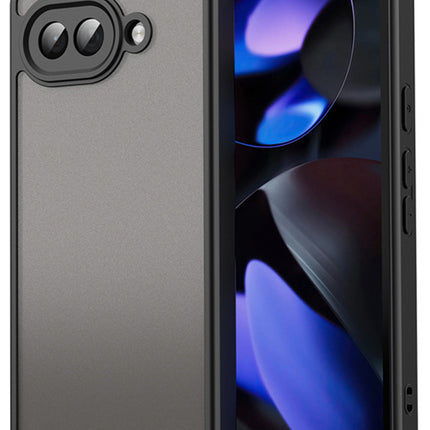 Mobizang Shield Frosted Acrylic Back Shock Proof Case Cover for Google Pixel 9A (Black)