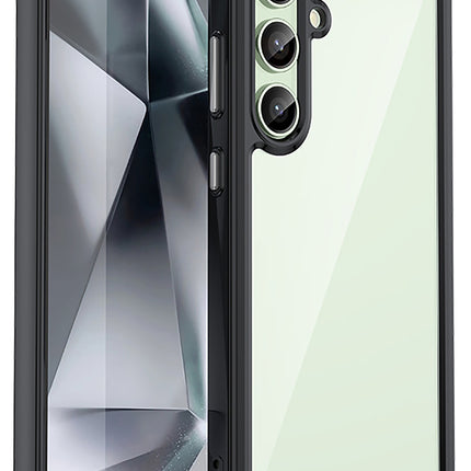 Mobizang Unicorn Acrylic Clear Back Cover For Samsung Galaxy S24 FE | Slim Shockproof [Military Grade Protection] Hybrid Bumper Case (Black Sides)