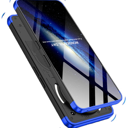 Mobizang Double Dip Full 360 Protection Back Case Cover for Nothing Phone 3A Pro (Black,Blue)