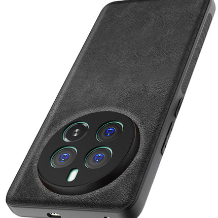 Kapa Tux Leather Back Cover for Realme 12 PRO / 12 PRO PLUS | Slim Shockproof Camera Protection Bumper Case (Black)