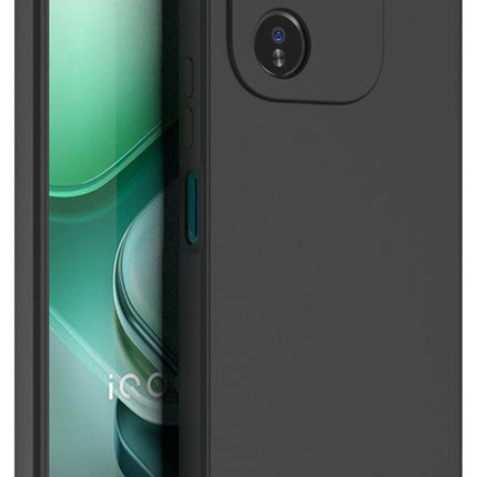 Mobizang Matte Protective Lens Flexible Back Cover for IQOO Z9X | Slim Silicone with Soft Lining Shockproof Full Body Bumper Case (Black)