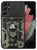 Mobizang Tank Back Cover for Samsung Galaxy S25 Ultra | Inbuilt Ring + Slider Shockproof Lens Protection Bumper Back Case (Black)