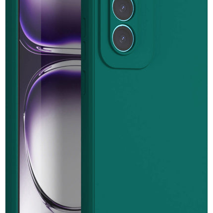Mobizang Matte Protective Lens Flexible Back Cover for Oppo Reno 12 (5G) | Slim Silicone with Soft Lining Shockproof Full Body Bumper Case (Green)