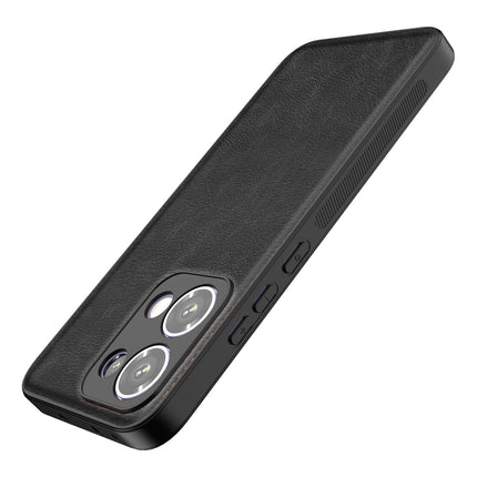 Mobizang Tux Leather Back Cover for Oppo Reno 13 5G | Slim Shockproof Camera Protection Bumper Case (Black)