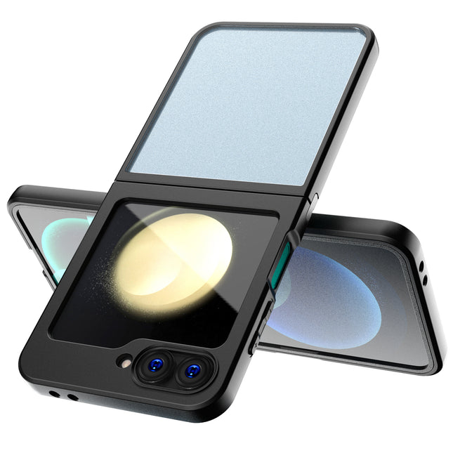 Mobizang Hawkeye Clear Back Cover for Samsung Galaxy Z Flip 6 | Camera Lens Protector Shockproof Slim Clear Case Cover (Black)