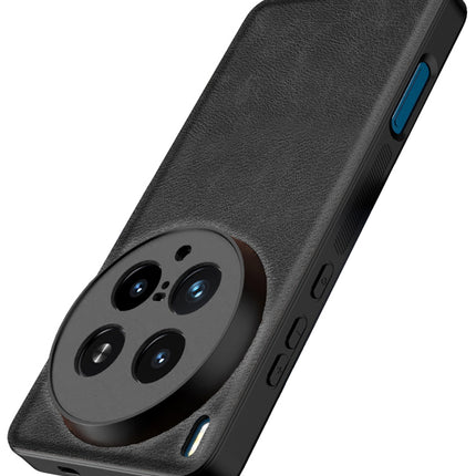 Mobizang Tux Leather Back Cover for Vivo X200 Ultra | Slim Shockproof Camera Protection Bumper Case (Black)