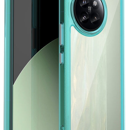 Mobizang Unicorn Acrylic Clear Back Cover For Xiaomi 14 Civi | Slim Shockproof [Military Grade Protection] Hybrid Bumper Case (Blue Sides)