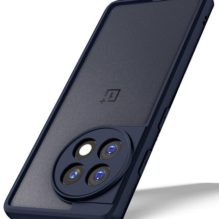 Mobizang Hawkeye Clear Back Cover for OnePlus 13R | Camera Lens Protector Shockproof Slim Clear Case Cover (Blue Sides)
