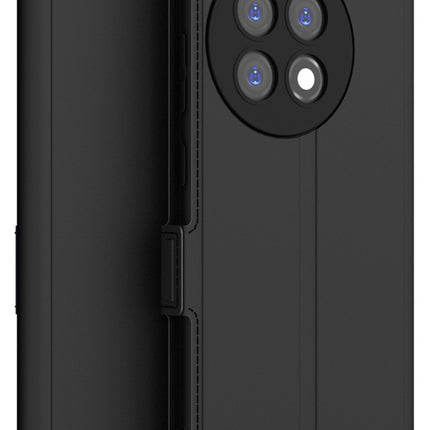 Mobizang Noble Slim Magnetic Leather Flip Case Cover for OnePlus 12R | Card Holder Stand Flip Wallet Case (Black)