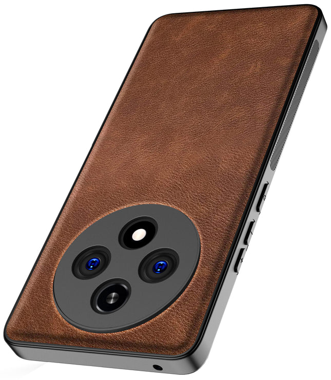 Mobizang Tux Leather Back Cover for Oppo F27 Pro / Oppo F27 Pro Plus | Slim Shockproof Camera Protection Bumper Case (Brown)