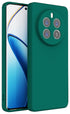 Mobizang Matte Protective Lens Flexible Back Cover for Realme 12 Pro / 12 Pro Plus | Slim Silicone with Soft Lining Shockproof Full Body Bumper Case (Green)