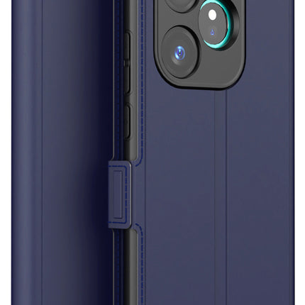 Mobizang Noble Slim Magnetic Leather Flip Case Cover for Realme GT 6 / GT 6T | Card Holder Stand Flip Wallet Case (Blue)