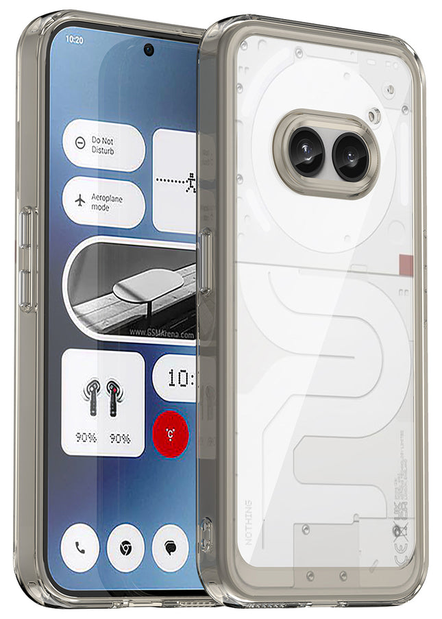 Mobizang Unicorn Acrylic Clear Back Cover For Nothing Phone 2A / 2A Plus | Slim Shockproof [Military Grade Protection] Hybrid Bumper Case (Grey Sides)