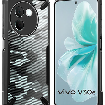 Mobizang Bull Camouflage Back Cover for Vivo V30E (5G) | [Military Grade Protection] Shock Proof Slim Hybrid Bumper Case (Black)