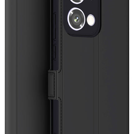 Mobizang Noble Slim Magnetic Leather Flip Case Cover for Oppo Reno 13 | Card Holder Stand Flip Wallet Case (Black)