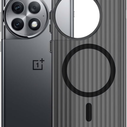 Mobizang Matte Magnetic Wave Grip Back Cover for Apple iPhone 16E | [MagSafe Compatible] Wireless charging, Slim, Metal Buttons, Frosted Back Case (Grey)