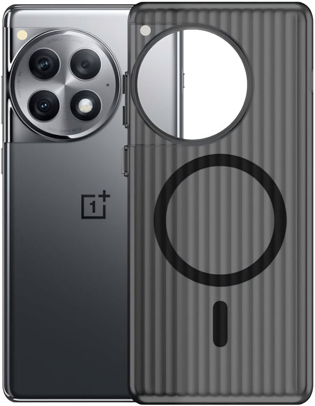 Mobizang Matte Magnetic Wave Grip Back Cover for Apple iPhone 16E | [MagSafe Compatible] Wireless charging, Slim, Metal Buttons, Frosted Back Case (Grey)