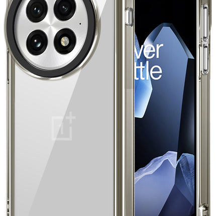 Mobizang Warrior Acrylic Clear Back Cover For OnePlus 13R | Slim Shockproof [Military Grade Protection] Hybrid Bumper Case (Grey Sides)