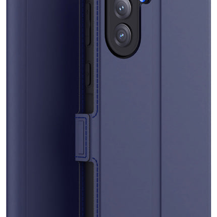 Mobizang Noble Slim Magnetic Leather Flip Case Cover for Samsung Galaxy A56 | Card Holder Stand Flip Wallet Case (Blue)