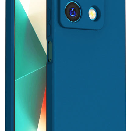Mobizang Matte Protective Lens Flexible Back Cover for Redmi Note 13 | Slim Silicone with Soft Lining Shockproof Full Body Bumper Case (Blue)