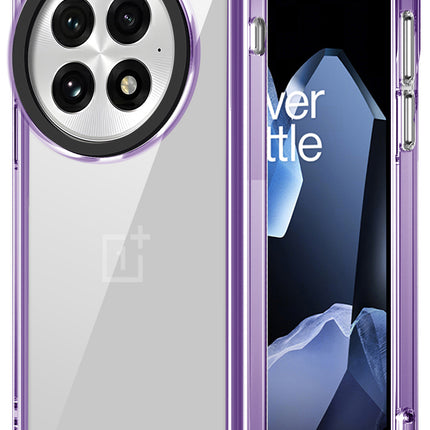 Mobizang Warrior Acrylic Clear Back Cover For OnePlus 13R | Slim Shockproof [Military Grade Protection] Hybrid Bumper Case (Purple Sides)