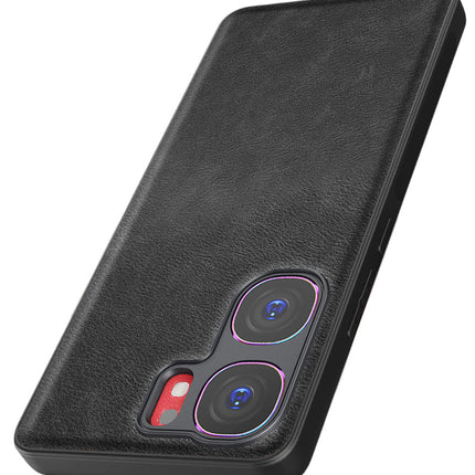 Kapa Tux Leather Back Cover for IQOO Neo 9 Pro | Slim Shockproof Camera Protection Bumper Case (Black)