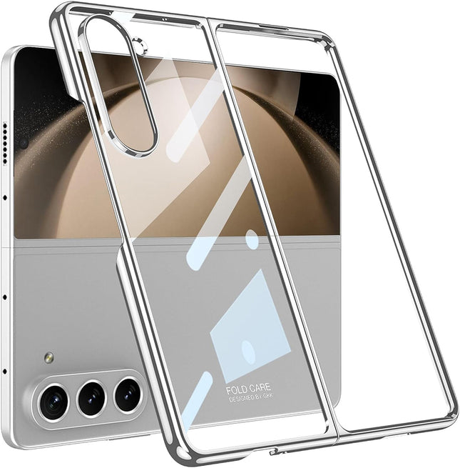 Mobizang Phantom Ultra Thin Back Case for Samsung Galaxy Z Fold 6 |Electroplated Edges Full Body Protection Back Cover (Silver)