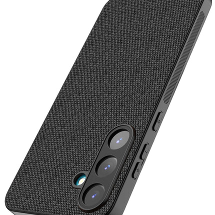 Mobizang Soft Full Fabric Protective Back Case Cover for Samsung Galaxy S25 | Shockproof Slim Hard Anti Slip Back Case (Black)