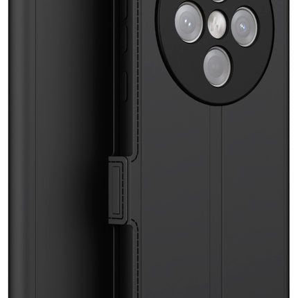 Mobizang Noble Slim Magnetic Leather Flip Case Cover for Oppo Find X8 | Card Holder Stand Flip Wallet Case (Black)