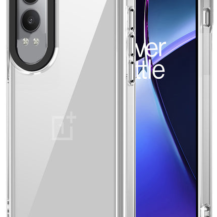 Mobizang Warrior Acrylic Clear Back Cover For OnePlus Nord CE 4 Lite | Slim Shockproof [Military Grade Protection] Hybrid Bumper Case (Clear Sides)