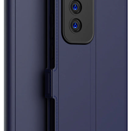 Mobizang Noble Slim Magnetic Leather Flip Case Cover for Oppo Reno 12 Pro (5G) | Card Holder Stand Flip Wallet Case (Blue)