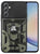 Mobizang Tank Back Cover for Samsung Galaxy A55 (5G) | Inbuilt Ring + Slider Shockproof Lens Protection Bumper Back Case (Black)