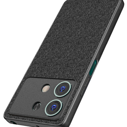 Mobizang Soft Full Fabric Protective Back Case Cover for Poco X6 Neo (5G) | Shockproof Slim Hard Anti Slip Back Case (Black)