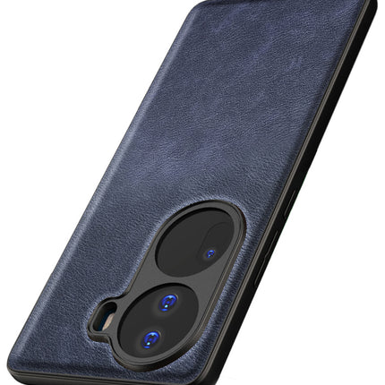 Kapa Tux Leather Back Cover for Oppo Reno 11 PRO (5G) | Slim Shockproof Camera Protection Bumper Case (Blue)
