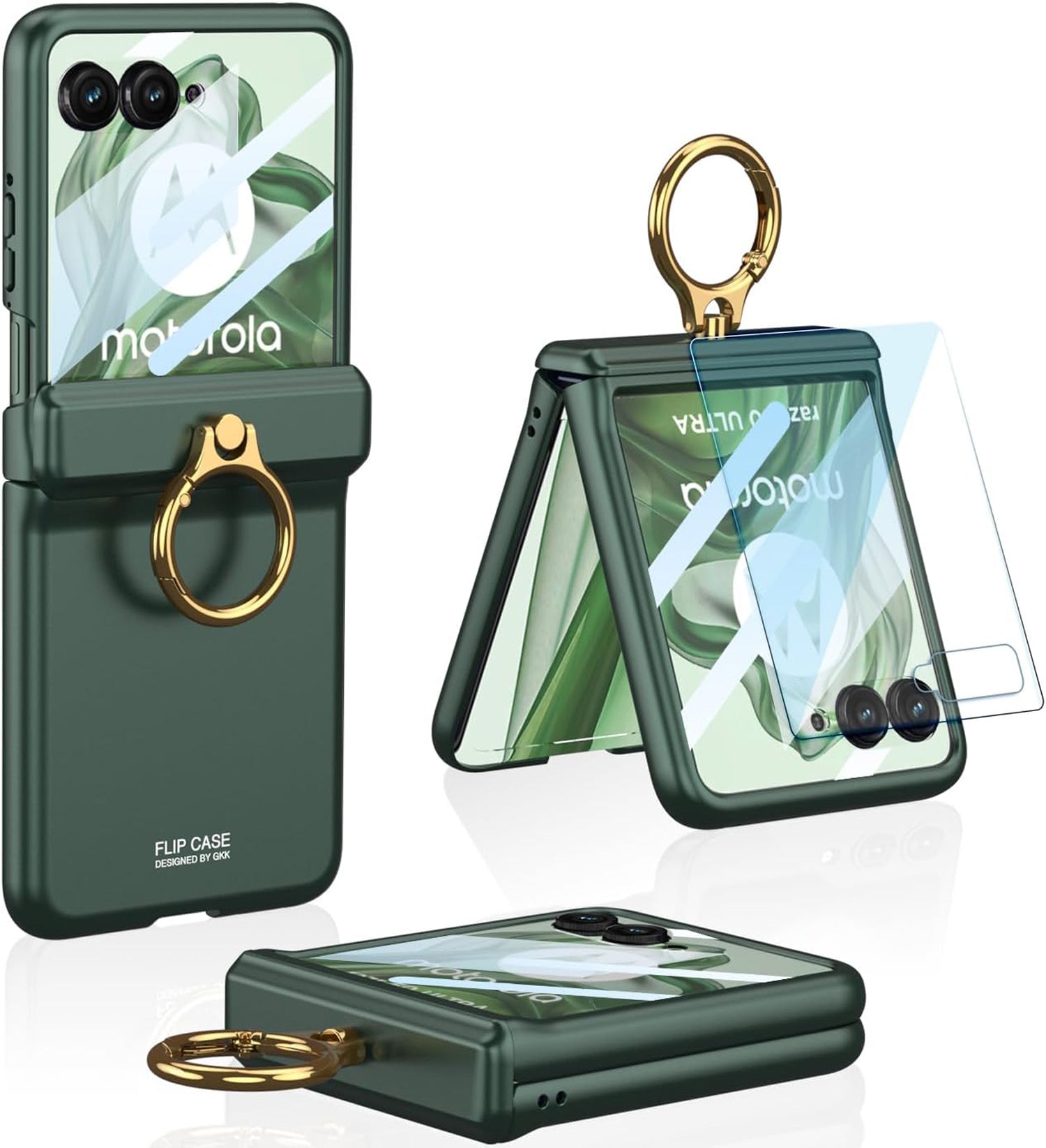 Mobizang Magnetic Hinge and Ring Back Cover for Motorola Razr 50 Ultra