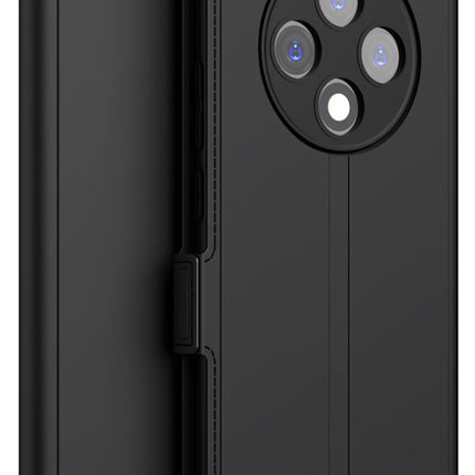 Mobizang Noble Slim Magnetic Leather Flip Case Cover for Oppo F27 Pro / Oppo F27 Pro Plus | Card Holder Stand Flip Wallet Case (Black)