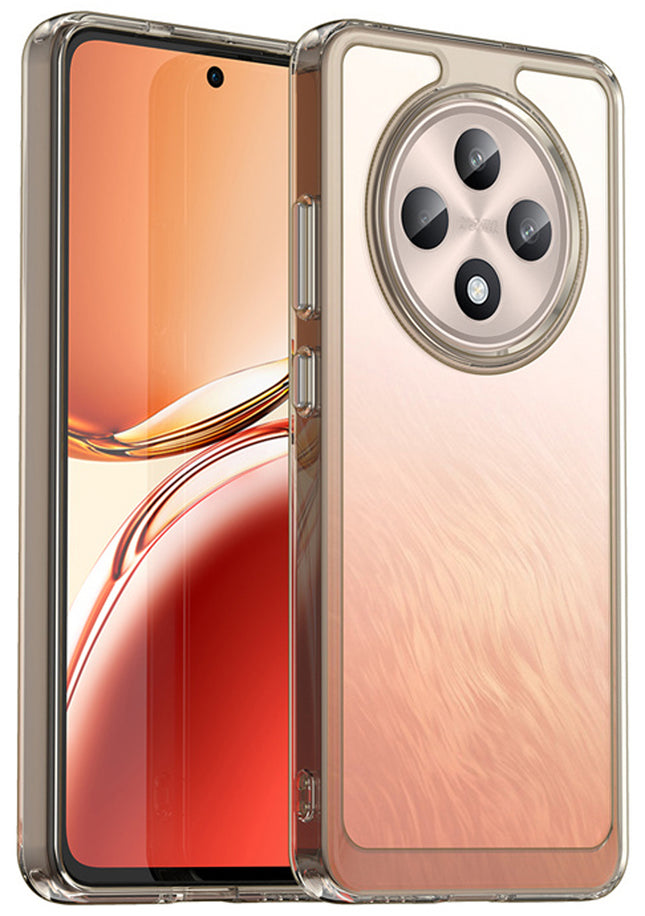 Mobizang Unicorn Acrylic Clear Back Cover For Oppo F27 (5G) | Slim Shockproof [Military Grade Protection] Hybrid Bumper Case (Grey Sides)