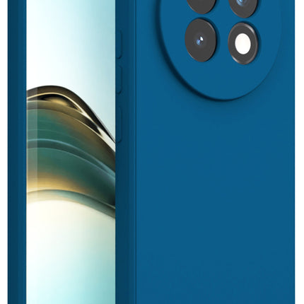 Mobizang Matte Protective Lens Flexible Back Cover for Realme 13 PRO / 13 PRO PLUS | Slim Silicone with Soft Lining Shockproof Full Body Bumper Case (Blue)