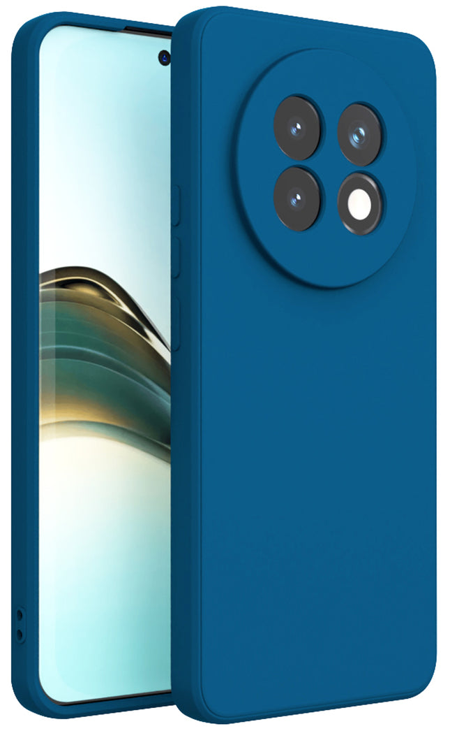 Mobizang Matte Protective Lens Flexible Back Cover for Realme 13 PRO / 13 PRO PLUS | Slim Silicone with Soft Lining Shockproof Full Body Bumper Case (Blue)