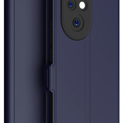 Mobizang Noble Slim Magnetic Leather Flip Case Cover for Honor 200 Pro (5G) | Card Holder Stand Flip Wallet Case (Blue)