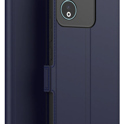 Mobizang Noble Slim Magnetic Leather Flip Case Cover for IQOO Z9 | Card Holder Stand Flip Wallet Case (Blue)