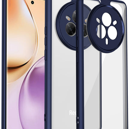 Mobizang Hawkeye Clear Back Cover for Realme 14 Pro 5G | Camera Lens Protector Shockproof Slim Clear Case Cover (Blue Sides)